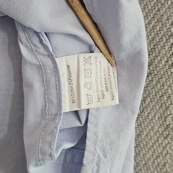 Coofandy Shirt Men's XXL Sky Blue Embroidered Cotton Short Sleeve Bowling EUC - Picture 7 of 12